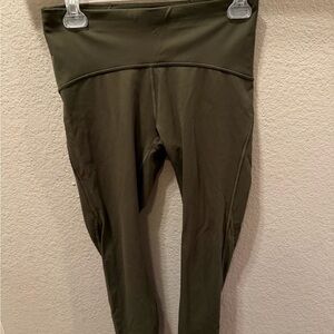 Lululemon Olive Green High-Rise Leggings – Size 8